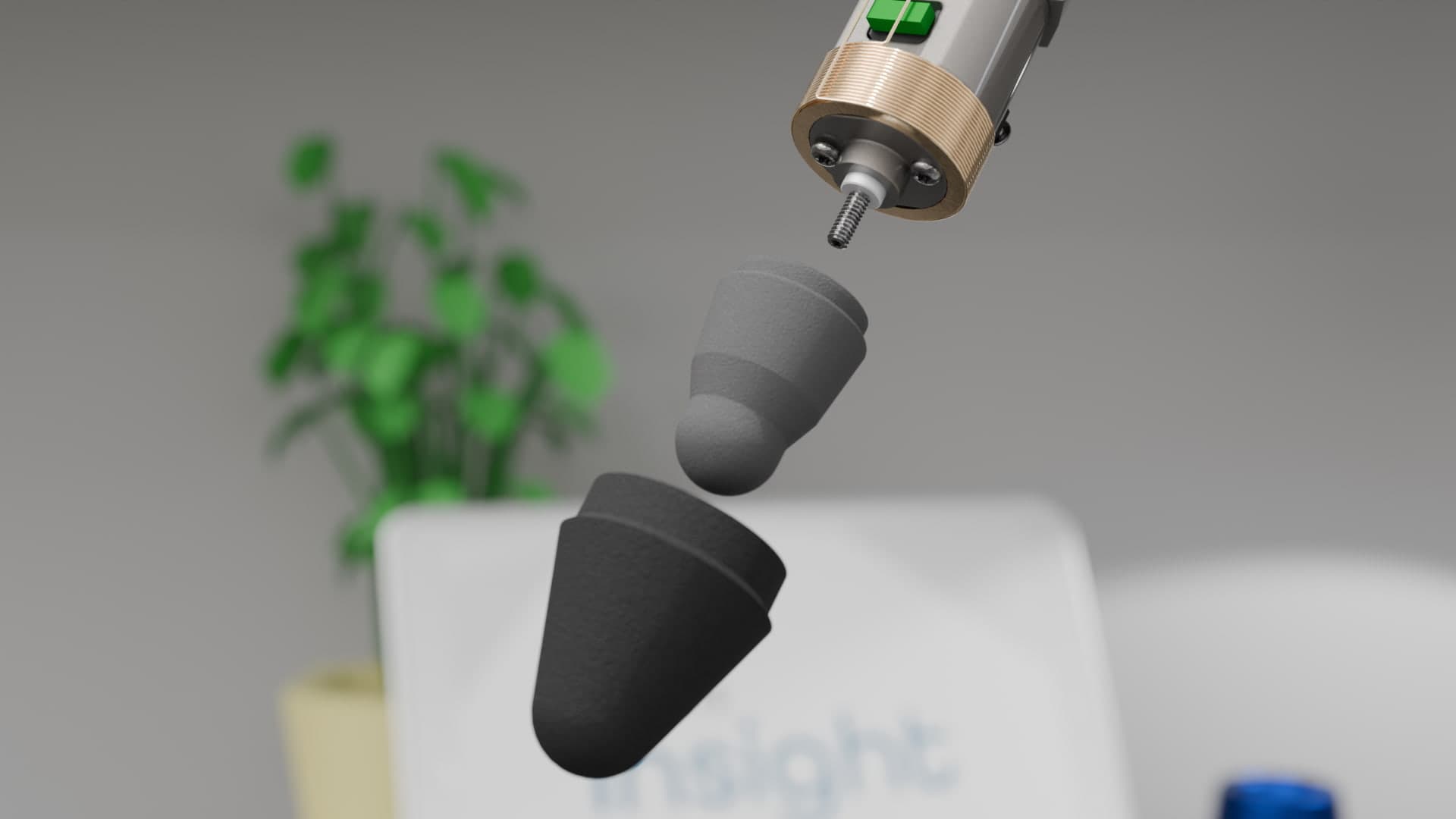 A 3D rendering of the Stylus that I created in Blender.