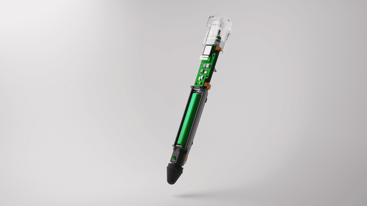 A 3D rendering of the Stylus that I created in Blender.