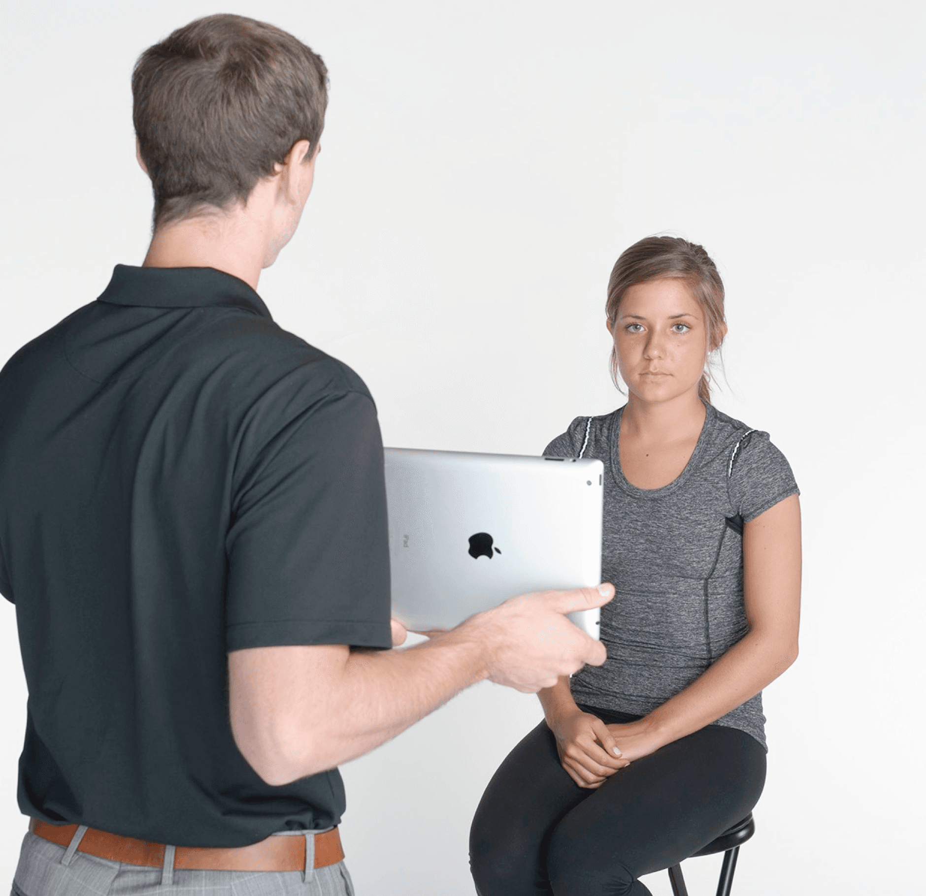 Vision test being administered