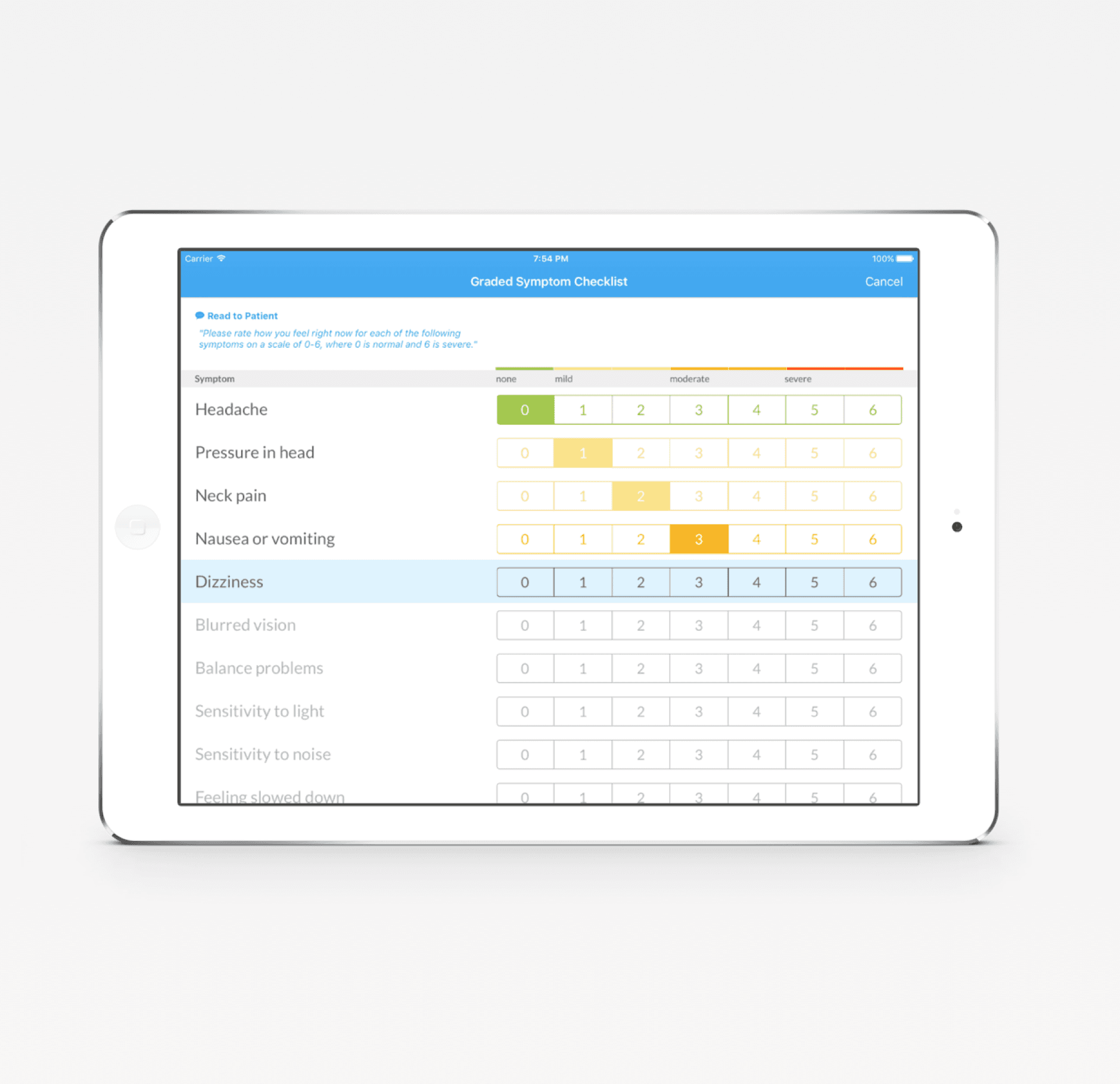 Graded Symptom Checklist